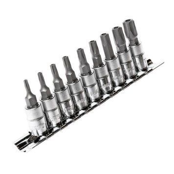 Набір торцевих головок із насадкою TORX 5-гранів 1/4" 9 од. 3303 JTC 3303 JTC фото
