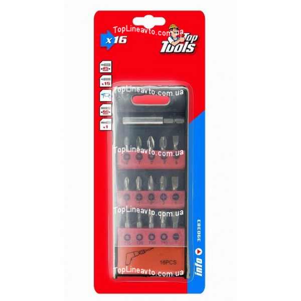 Набір насадок із тримачем 16 шт. Top Tools 39D383 39D383 фото