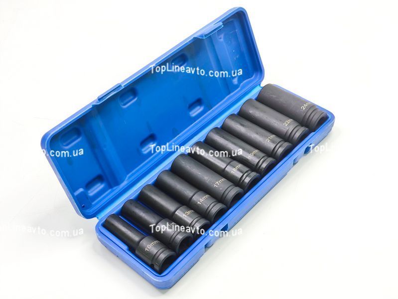Набор ударных глубоких головок 10&ndash;24 мм, 1/2", 6-гранных, 10 шт. Profline 68060 68060 фото