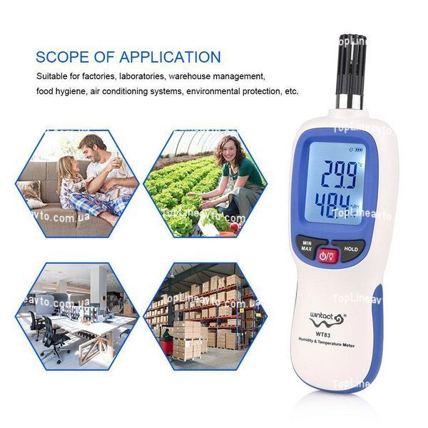 Термогіггрометр 0-100%, -20-70 &deg;C WINTACT WT83 WT83 фото