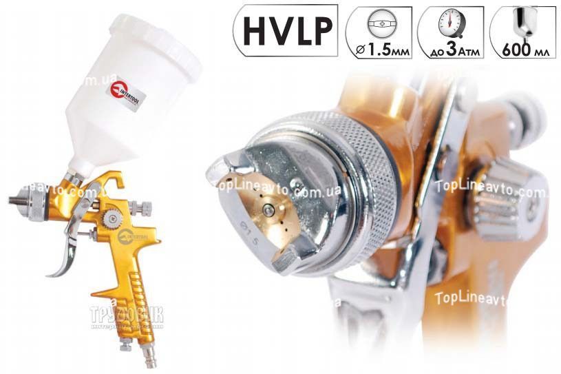 Краскопульт HVLP BRONZE PROF 1,5 мм INTERTOOL PT-0110 PT-0110 фото