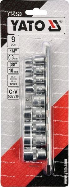 Набор торцевых головок ТОRХ 1/4" Е5-Е16 YATO YT-0520 YT-0520 фото