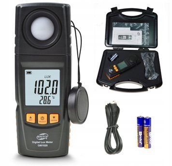 Вимірювач освітленості люксметр + термометр, USB 200000 Lux BENETECH GM1020 GM1020 фото
