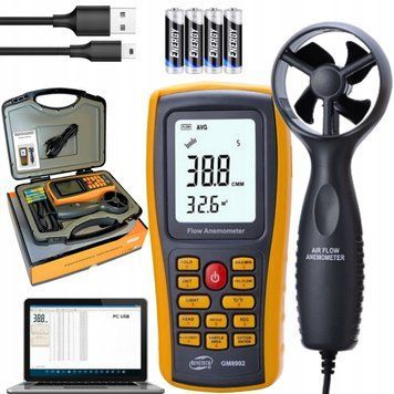 Термоанемометр профессиональный USB 0,3-30 м/с, 0-45&deg;C BENETECH GM8903 GM8903 фото