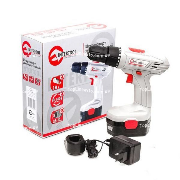 Шуруповерт аккумуляторный 18В INTERTOOL DT-0312 DT-0312 фото