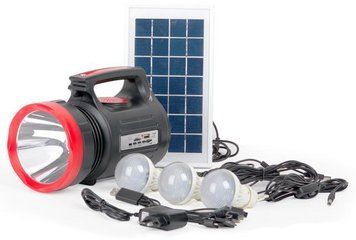 Ліхтар акумуляторний 1LED 5W + 22 SMD, виносна сонячна панель, виносні 3 led-лампи LB-0104 LB-0104 фото
