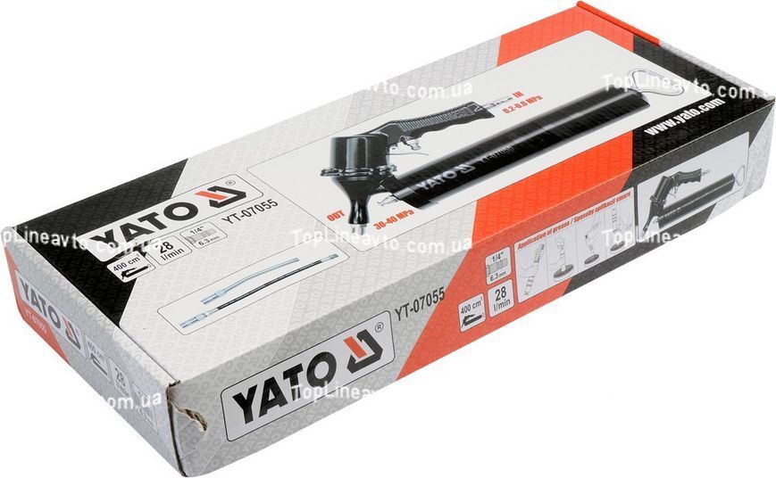 Шприц смазочный пневматический 28 л/мин YATO YT-07055 YT-07055 фото