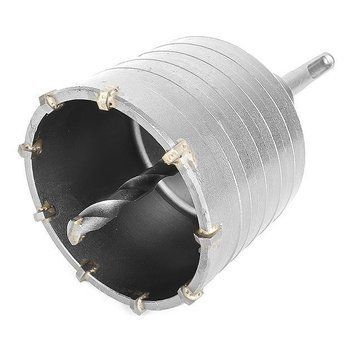 Комплект: свердло корончасте для бетону 75 мм+Перехідник SDS Plus 100 мм INTERTOOL SD-7075 SD-7075 фото