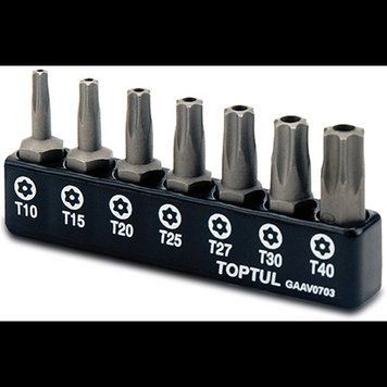 Набір біт TORX з відвіром TOPTUL 1/4" 7 од. (T10-T40) GAAV0703 GAAV0703 фото