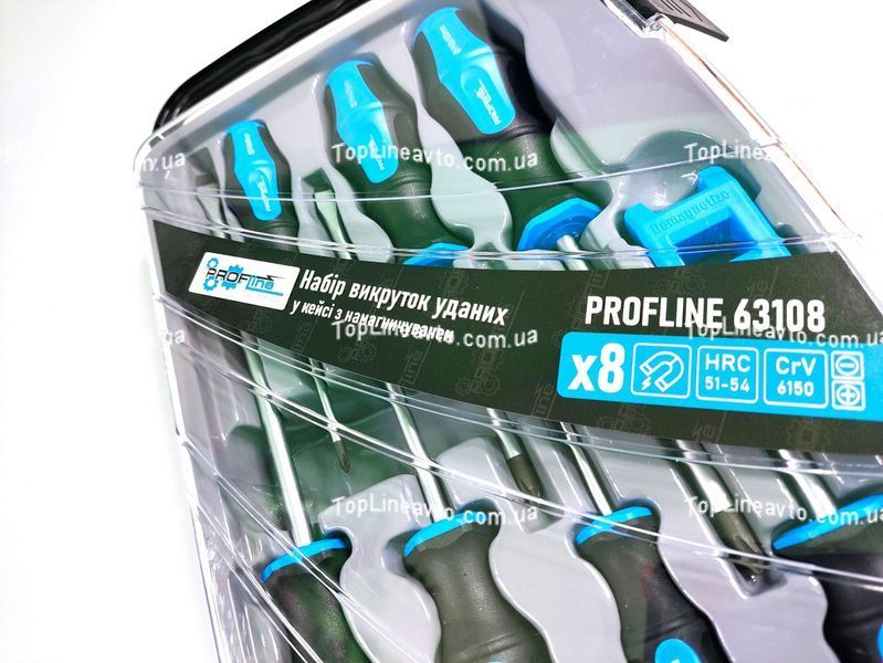 Набір викруток професійних у кейсі 7 од. з намагнічувачем Profline 63108 63108 фото