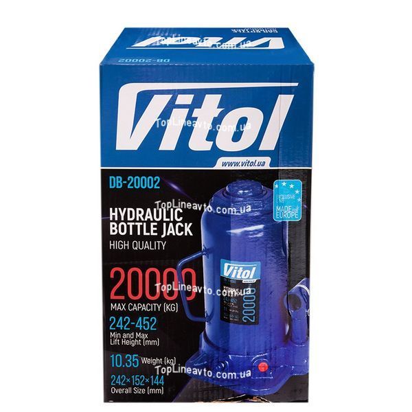 Домкрат бутылочный 20 т Vitol ДБ-20002 ДБ-20002 фото