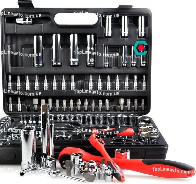 Набір інструментів Cr-V 1/2", 1/4", 108 од. INTERTOOL ET-6108 ET-6108 фото